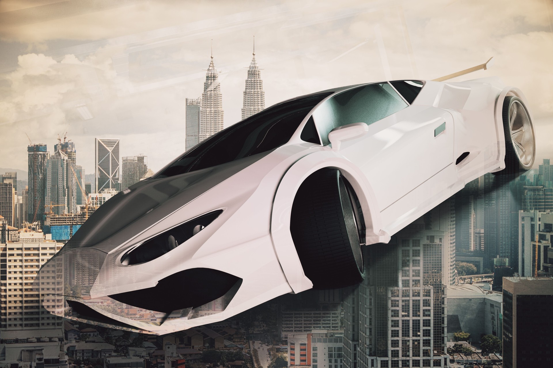 Modern sports car presentation